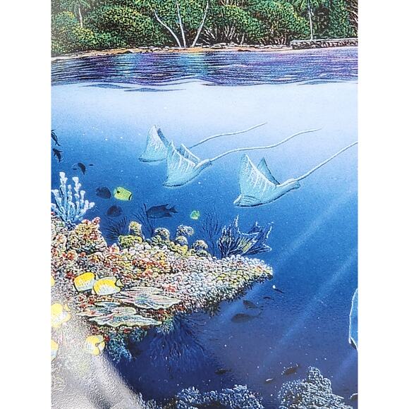 Underwater Paradise Chez Paul Dolphin Year 1991 Porcelain 8" Plate Wall Decor - Picture 4 of 14